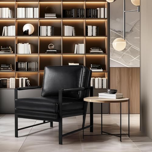 Yaheetech Mid-Century Accent Chair, Modern Armchair, Black