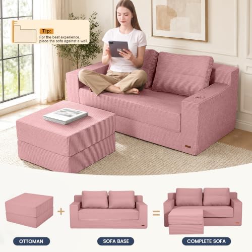 COMAX Futon Sofa Bed, Convertible Sofa Bed, Folding Boneless Couches