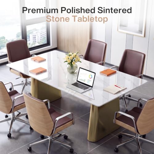 Tribesigns 63" Sintered Stone Executive Desk, Modern Office Writing Desk