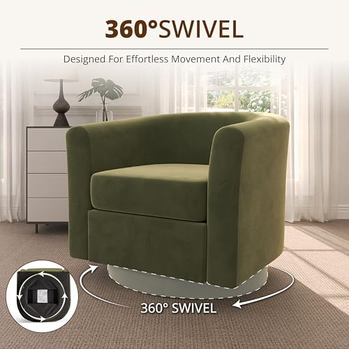 360° Swivel Accent Chair with Storage Ottoman Set of 2