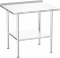 Atelicf NSF Stainless Steel Prep Table 30X36 inch, with Backsplash