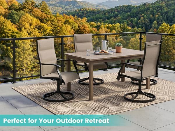 Murago Patio Chairs Set of 4, Outdoor Chairs Set of 4, Patio Chairs, Khaki