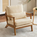 Karl home Mid-Century Lounge Accent Chair, Khaki