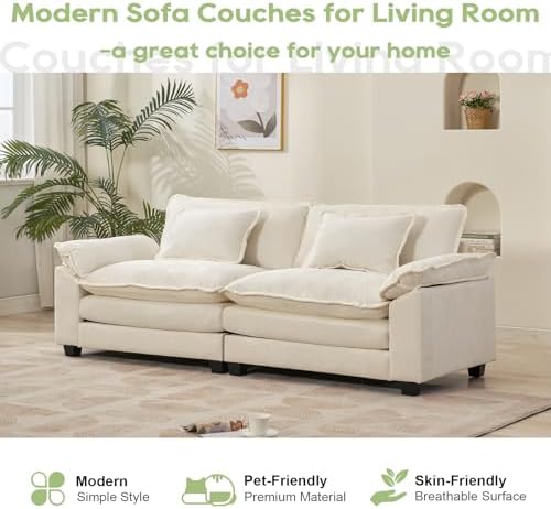 Oprisen 86" Modular Sectional Sofa, Comfy Loveseat Deep Cloud Couch