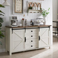 T4TREAM 60" Wide Farmhouse Sideboard Buffet Cabinet, Antique White