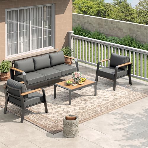 Garvee Outdoor Aluminum Patio Furniture 1 Pcs 3-Seat Outdoor Furniture