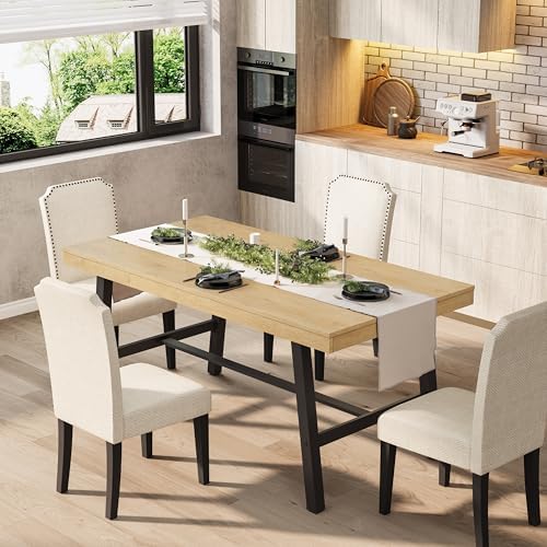 Garvee 55" Rectangular Dining Table, Small Kitchen Table, Natural