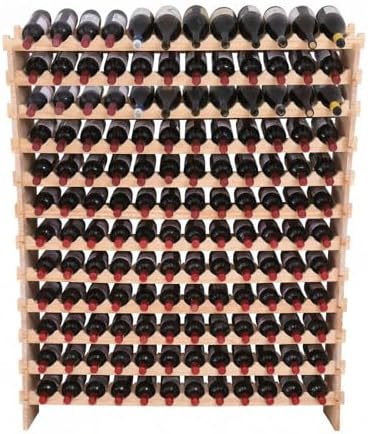 Wine Rack freestanding Floor Cabinet 144bottle Wood Stackable Storage Modular Wine Holder Display Shelves ﻿