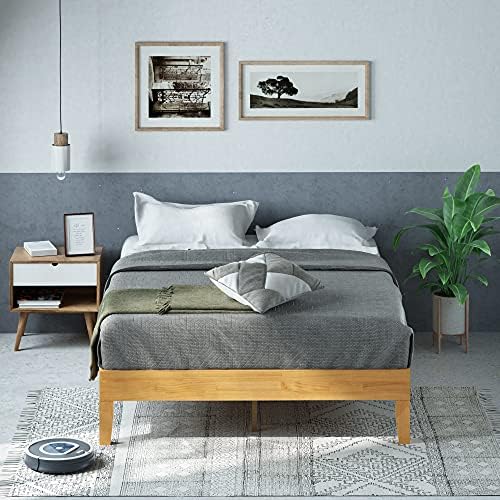 Zinus Moiz Deluxe Wood Platform Bed Frame, Wood Slat Support, No Box Spring Needed, Easy Assembly, Natural, Full