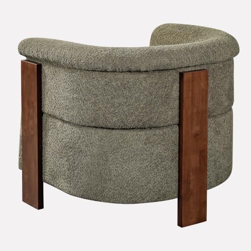 Merax 31.7" Mid-Century Boucle Fabric Barrel Accent Chair, Green
