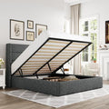 Allewie Queen Size Lift Up Hydraulic Storage Bed Frame Dark Grey