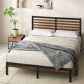 Zinus Kai Bamboo and Metal Platform Bed Frame, Sturdy Steel Frame, King