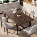 Garvee 71" Large Kitchen Table, Industrial Wood Dining Table, Rustic Birch
