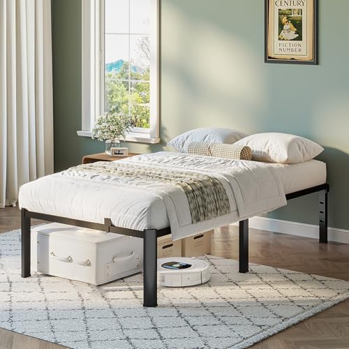 Twin Bed Frame, 14 Inch Heavy Duty Steel Platform, Noise-Free