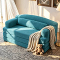 57” Convertible Sleeper Sofa Bed, Boneless Couch, Azure