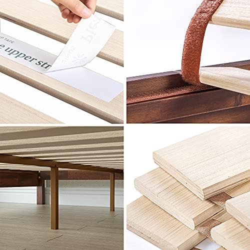 ZINUS Vivek Deluxe Wood Platform Bed Frame with Headboard, Wood Slat Support, No Box Spring Needed, Easy Assembly, Queen