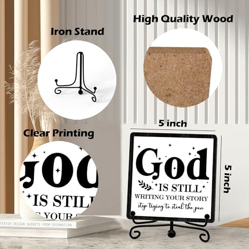 Home Decor, Farmhouse Shelf Decor For Living Room, Boho Aesthetic Table Decorations, Christian Gifts For Women Men, Entryway Tv Stand Fireplace Mantle Coffee Table Decoration (story-05)