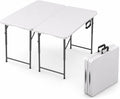 2 PACK of 4 Feet Foldable Table with Built in Handle & Steel Legs | 4 Foot Heavy Duty Portable | Perfect for Party, Dining, Wedding, Events, Picnic Indoor, Outdoor, Camping, Temporary