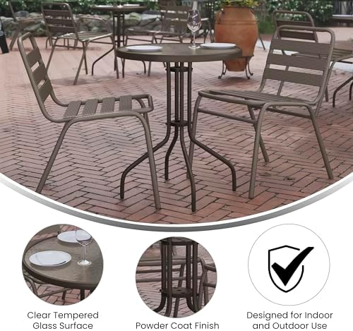 Flash Furniture 23.75 in Round Table, Bronze