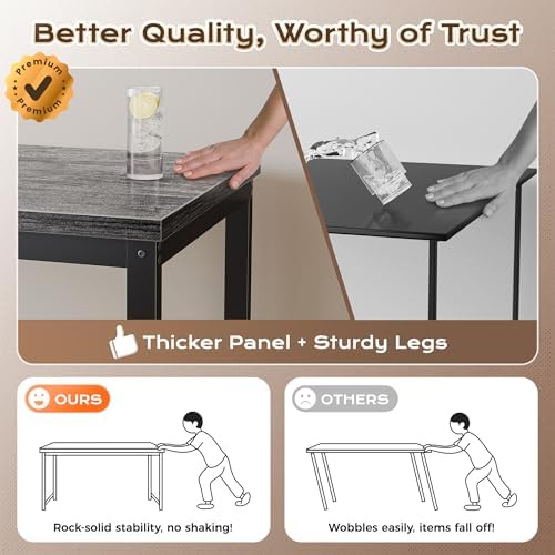Huuger 48 x 24 inch Desk with Power Outlets & 0.95 Inch Thicker Desktop