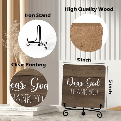 Modern Farmhouse Decor, Home Decor For Living Room, Boho Chic Aesthetic Shelf Decorations, Christian Rutsic Dear God Sign, Farm House Entryway Tv Stand Fireplace Coffee Table Decoration (07)