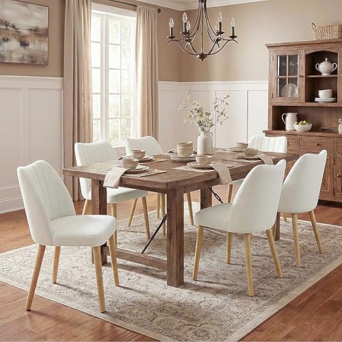 GarveeHome Dining Chairs Set of 4 with Cozy Backrest/Wooden Legs