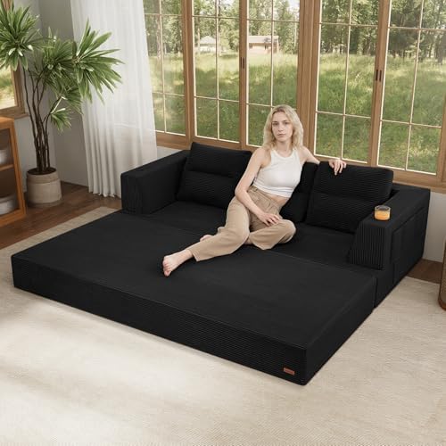 COMAX Futon Sofa Bed, Convertible Sofa Bed, Folding Boneless Couches