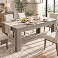 63" Farmhouse Dining Table with 1.18" Thickened Top, Rectangular Kitchen Table for 4-6 People, Heavy Duty Rustic Wood Dinner Table for Dining Room, Sturdy Wood Table, 300 lbs, Rustic Gray