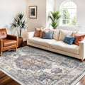 4x6 Living Room Area Rugs: Washable Boho Bedside Rugs Non-Slip Low Pile Small Carpet for Kitchen Bedroom Non-Shedding Floor Mat for Kids Room Office Dining Room(4x6，Brick)