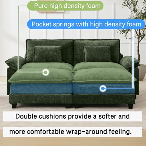 Oprisen 86" Modular Sectional Sofa, Comfy Deep Cloud Couch with Ottoman