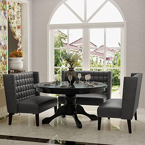 Andeworld Modern Loveseat Settee Bench Sofa Couch, Linen Fabric,Slate