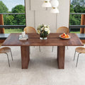 weselon 78 Inch Dining Table for 6 8 10, Modern Farmhouse Rectangular Kitchen Table, Long Dining Room Tables with Wood Strip Base for Kitchen Living Room (Walnut)