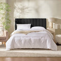 Nestl Upholstered Queen Headboard - Easy Assemble Channel Stitched Headboard Queen Size - Wall Mounted Headboards with 3D Soundproof Wall Panels Peel & Stick Floating Headboards, Black