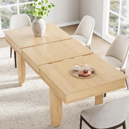 GarveeHome 63 in-86.6 in Extendable Dining Room Table for 6-10