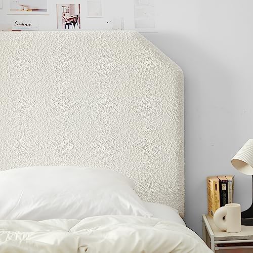 DormCo Tavira Allure® Boucle Dorm Headboard with Legs - Cream White
