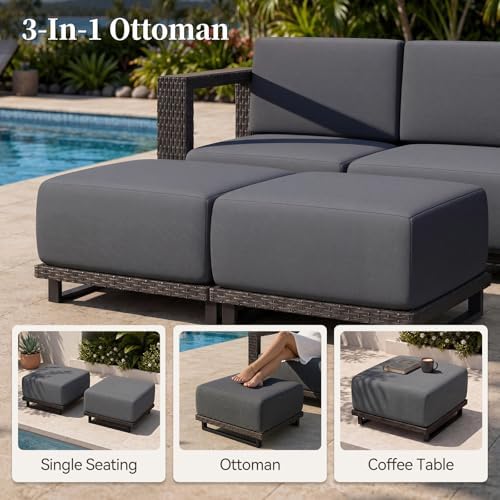 LazySunsets Patio Furniture Set with 10'' Ultra-Thick Cushions