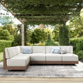 PHI VILLA 5 Piece Wicker Patio Sectional Furniture Set 8.7" Thick Cushions