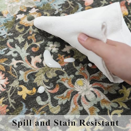 HY HAOYUNLAI Washable Floral 3x4 Entry Area Rug Living Room Non-Slip Carpet
