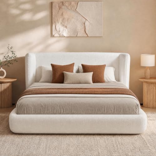 DNYN Queen Cloud Bed Frame with Wingback Headboard and 360° Foam Surround