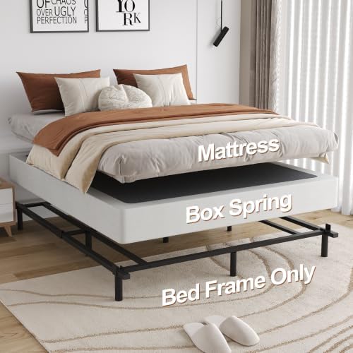 Full Size 7 Inch Low Profile Metal Platform Bed Frames, Adjustable Length