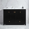 LUMISOL 48" Bathroom Vanity with Sink, Modern Single Bathroom Vanity with 4 Soft-Closing Doors & 2 Drawers, 48" Bathroom Storage Cabinet with Resin Basin, Black