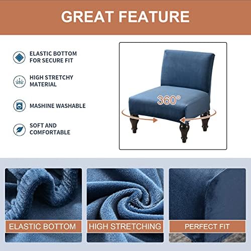 Eco-Ancheng Armless Chair Slipcover Removable Armless Accent Chairs Covers Washable Armless Slipper Chair Slipcover Printed Armless Chair Furniture Protector Covers for Living Dining Room Hotel