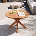 Merax 44.5 Inch Acacia Wood Round Outdoor Dining Table, Natural Finish