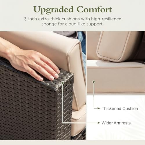 Devoko 5 Pieces Patio Furniture Sets Outdoor Sectional Patio Sofa