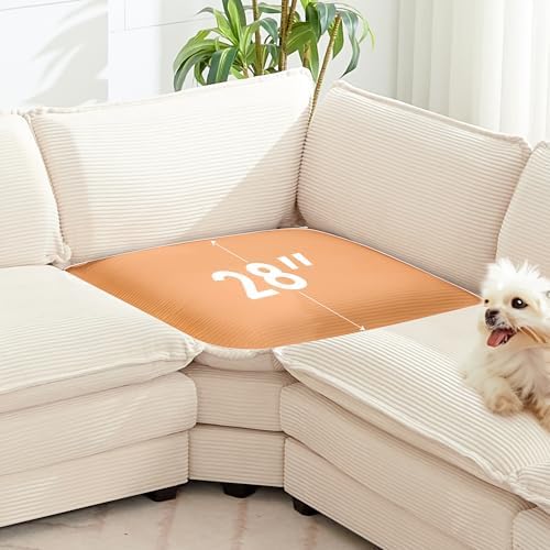 ROWHY 113'' Modular Sectional Cloud Couch, 5 Seater Corner Sofa Big Comfy Corduroy Oversized L Shaped Couch with 2 Pillows, Chaise, Ottoman, Deep Seat Sectional Couches for Living Room Office, Beige