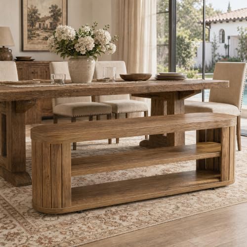 Tribesigns 47.2" 3-Tier Entryway Bench with Shoe Storage
