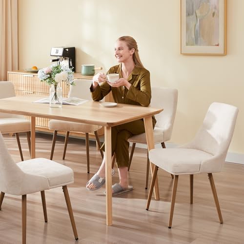 kinmars Kitchen & Dining Upholstered Dining Chairs Set of 6, Beige