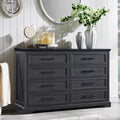 ACCOHOHO Farmhouse 8 Drawers Dresser Chests for Bedroom, Black