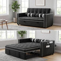 Marsail Futon Sleeper Sofa Bed, Convertible Pull Out Couch, Graphite Black