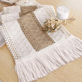 FEXIA Boho Table Runner for Fall Home Decor 12x72 Burlap with Tassels